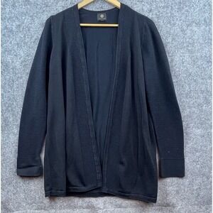 JM Collection Cardigan Womens Medium Black Open Casual Transitional Draped